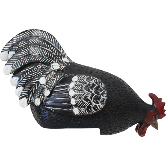 Sitting Rooster Black