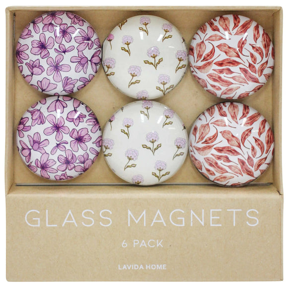 Glass Magnet Lilac (Set of 6)