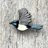 Superb Fairy Wren in Flight Enamel Pin